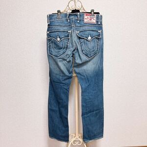 TRUE RELIGION NATHAN GIANT BIG T ジーンズ デニム パンツ メンズ 30 34 ステッチ 刺繍 米国製　アメリカ製 USA