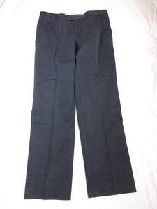 HH【Salvatore Ferragamo サルヴァトーレフェラガモ】 コットン スラックス パンツ (メンズ) size50 ネイビー 紺無地 伊製 □27MPA1618