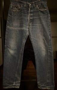 Levis 501 66前期 シングル ヴィンテージ W36 L32 ゴールデンサイズ スモールe 鬼ヒゲ色残り7割デニムパンツ 