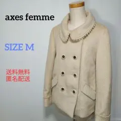 axes femme　アクシーズファム　ピーコート　ラメ　ベージュ　かわいい