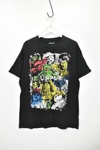 人気【THE MUPPETS/マペッツ】カーミット プリント 半袖Tシャツ ブラックL ストリート HIPHOP ヴィンテージ古着