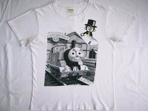 ★古着 目立つ黄ばみ・汚れ・補修跡有 Laundry×THOMAS&FRIENDS ランドリー×きかんしゃトーマス Tシャツ S 子供服150cmぐらい 白 コラボ★