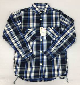 K12-634-1204-129▲【未使用/送料無料】HOUSTON(ヒューストン) CHECK VIYELLA SHIRT 40957 チェック ビエラシャツ BLUE タグ付き サイズ:M