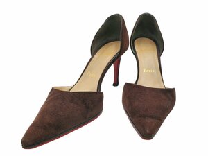 ◎Christian Louboutin クリスチャン ルブタン パンプス 23.5㎝ 36 2/1 ブラウン スエード 茶色 ヒール約8cm ハイヒール 靴