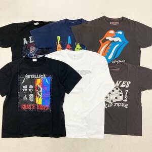 ●ヴィンテージ バンドT 6点 まとめ売り トップス ツアーT 半袖 METALLICA Rolling Stones 等 サイズMIX メンズ 古着 卸 現状品 1.04kg●