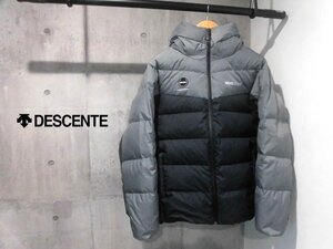 DESCENTE デサント Move Sport ムーブスポーツ フード付き ダウンジャケット M/ダウンフーディ/ダウンブルゾン/グレー 黒/メンズ/ST4FDJ00M