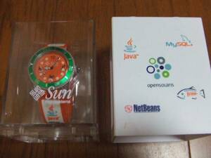 ★ Sun microsystems Duke Solaris Java etc. ロゴ入り腕時計 貯金箱 訳あり ★ 送ネ