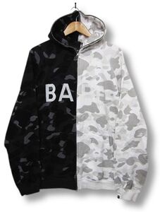 BAPE ベイプ セパレート フルジップ パーカー カモフラ スウェット パーカー A Bathing Ape エイプ メンズ XLサイズ■L28268AWS25-4K