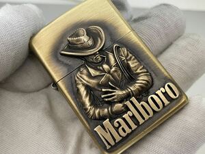 超希少 ZIPPO ライター マルボロ Marlboroジッポ Zippoオイルライター真鍮製 中古品 喫煙グッズ ジッポー 火花確認済R674283