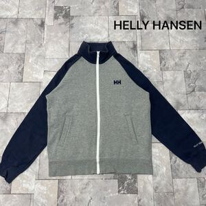 HELLY HANSEN ヘリーハンセン sweat スウェット ジップアップ 刺繍 ゴールドウィン アウトドア ツートン グレー ネイビー 玉FL3885