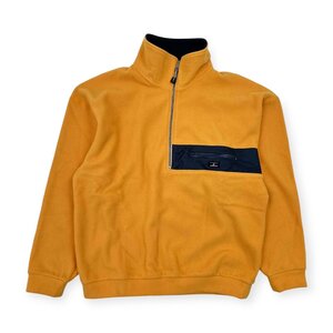 ゴルフ◆Munsingwear マンシング ハーフジップ 長袖 フリース プルオーバー MA/イエロー系/日本製