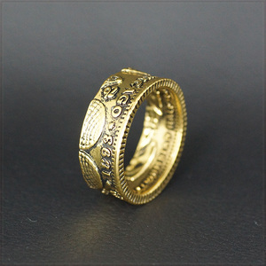 [RING] アメリカ 1893年 コロンビア博覧会 ハーフダラー ヴィンテージ ゴールド 50セントコイン デザイン 9mm リング 29号 【送料無料】