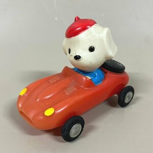 山梨中央銀行 ソフビ 貯金箱 犬 車 人形 高さ約8cm 企業物 昭和レトロ　061105w/T9（60）