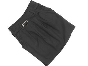 Jewel Changes ジュエルチェンジズ ユナイテッドアローズ ベルト付き タック ミニ スカート size34/黒 ■◆ ☆ eec1 レディース