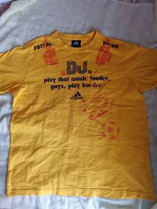 ☆彡送料無料☆彡　adidas 　　アディダス　DJ　 Tシャツ 　　イエロー　　　サイズ　M　　USED（中古）