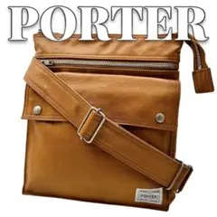 PORTER レザー キャメル メンズ ショルダーバッグ 8663