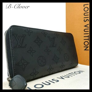 【極美品!!】LOUIS VUITTON ルイヴィトン モノグラム マヒナ ジッピーウォレット M61867 ラウンドファスナー 長財布 ノワール TN0168