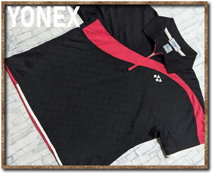 ☆YONEX　ヨネックス　刺繍入り切替ポロシャツ　黒☆大きいサイズ