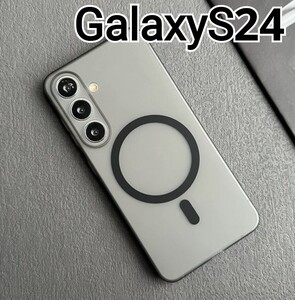 GalaxyS24 ケース　半透明　ブラック　マグセーフ