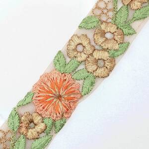 [セール] インド刺繍リボン 約38mm BE009