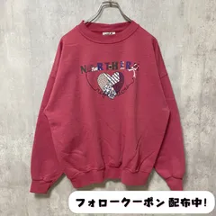 古着 used　刺繍スウェット　トレーナー　赤　レトロ　デザイン　秋冬服