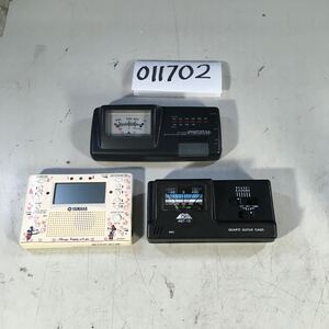 (011702D) PIGGY HU-9000 MICON GUITER TUNER/ QUARTZ GUITER TUNER/YAMAHA TUNER ジャンク品　3台セット