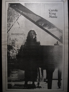 CAROLE KING(キャロル・キング) re. James Taylor/Joni Mitchell◎MUSIC◎稀少!! アルバム広告◎ROLLING STONE 原紙[1972年]