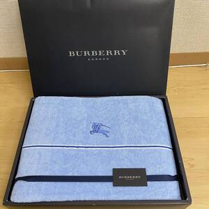 BURBERRY バーバリー　タオルシーツ　ライトブルー　ホースマーク刺繍　no.142