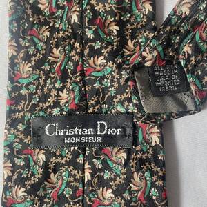 Christian Dior アメリカ製 シルク100% ネクタイ ペイズリー柄