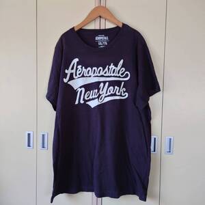 エアロポステイル(AEROPOSTALE) アメリカンカジュアル　古着　半袖Tシャツ XXL【大きいサイズ】 コットン100％ 黒 21-6H1918