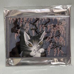 わちふぃーるど ダヤン 原画展限定アートマグネット「謎かけ梅」Wachifield DAYAN 猫 ブリキ 未使用品 絵画風マグネット