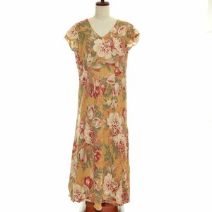 ◇497697 LAURA ASHLEY ローラアシュレイ ◇ワンピース 花柄リネンワンピース サイズ13 レディース