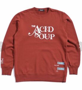 【美品】アンダーカバー The ACID SOUP スウェット ボルドー M 赤 トレーナー undercover ロゴ プリント ロックバンド 長袖 メンズ JONIO