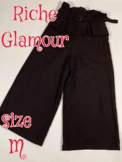 Riche glamour ダークブラウン　ワイドパンツ　M リシェグラマー