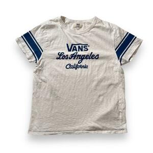 vans サーフ Tシャツ カリフォルニア カレッジ 袖ライン 白 M スラブ