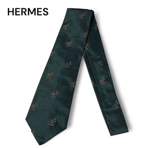 HERMES エルメス シルク ネクタイ ラビット柄