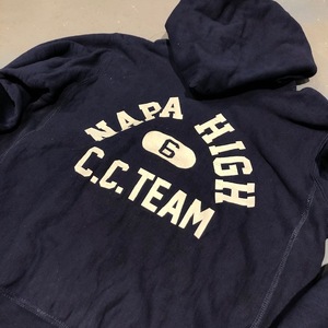 新品■THE WYLER CLOTHING Co.ワイラークロージング/CAR CLUB ZIP HOOD SWEAT ジップパーカー/Navy S■アメカジ 肉厚リバースウィーブ