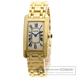 CARTIER カルティエ W26015K2 タンクアメリカン SM 腕時計 K18イエローゴールド K18YG レディース 中古