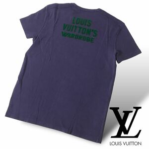 n244 LOUIS VUITTON ルイヴィトン ベロア バックロゴ 半袖 Tシャツ トップス カットソー パープル 正規品 XXS メンズ レディース コットン