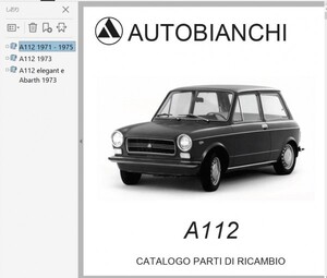 ★ AUTOBIANCHI アウトビアンキ A112 パーツリスト　パーツカタログ