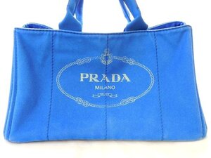 正規店購入品 プラダ カナパ BN1872 ハンドバッグ ■ ブルー系 レディース キャンバス CANAPA PRADA □6K