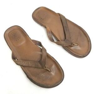 アグ/UGG australia☆本革/レザーサンダル【size:UK9/メンズ27.5-28.0/茶/brown】フラット/ビーチ/sandal/Shoes/trainers◇bQ-582