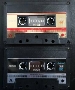 マクセル maxell UD2 46 ハイポジション + XL1 90 ノーマルポジション カセットテープ 中古品