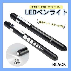 ペンライト ブラック LED ライト 白光 看護師 旅行 キャンプ ナース