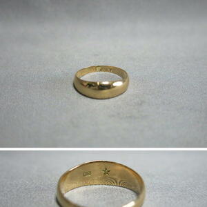 指輪「金 ゴールド Gold 指輪 リング 刻印 K18 ☆S サイズ 13号 重さ 3.2g」