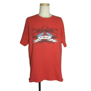 Tシャツ ティーシャツ プリントTシャツ トップス 赤 古着 T-Birds メンズ Lサイズ GILDAN