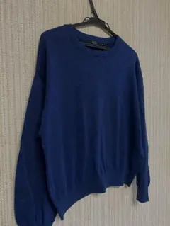 AZUL by moussy ネイビー　ラメ  長袖　ニット　オフィスカジュアル