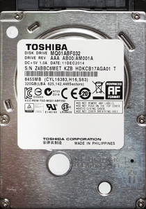 TOSHIBA MQ01ABF032 2.5インチ 7mm SATA600 320GB 58回 16059時間