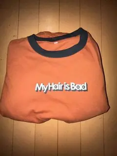 My Hair is Bad 三次元リンガーロングTシャツダークオレンジ