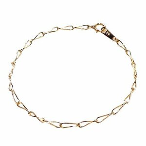 J◇K18 チェーン デザイン ブレスレット イエローゴールド 18金 17.5cm 新品仕上済 yellow gold chain bracelet 【ネコポスOK】